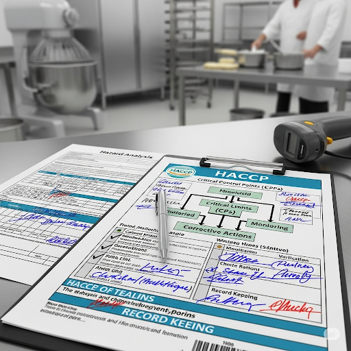 Ilustrasi konsultan HACCP sedang memberikan pelatihan
